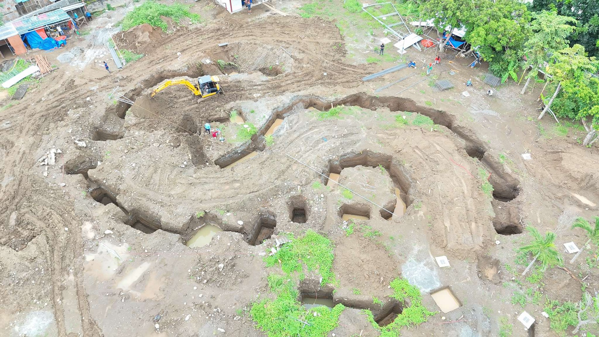 Aerial view of EWP Museum foundations under construction in Calamba, Laguna.