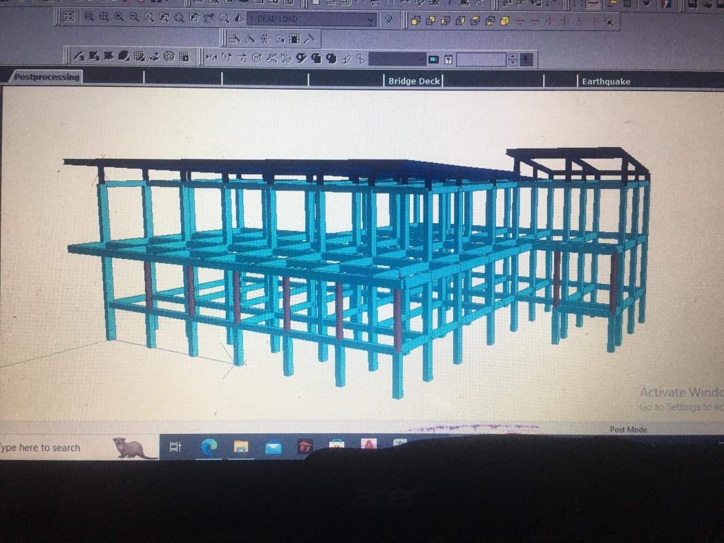 Structural 3D model for the 2-storey commercial building in North Caloocan.