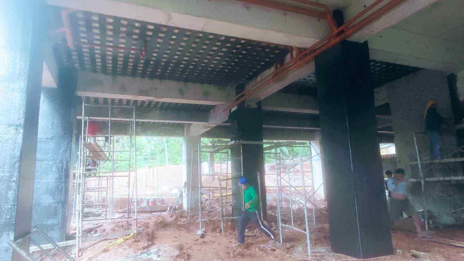 Carbon-fiber structural retrofitting at Coron Seaview Hotel, Palawan.